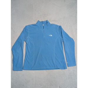 Women's The North Face Blue Long Sleeve Fleece Top L Quarter Zip